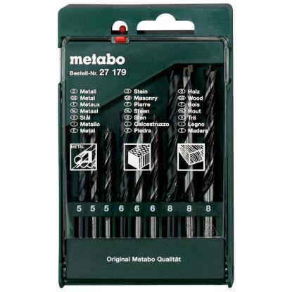 Metabo træ/mur/metalborkassette med 9 bor, 5-8 mm