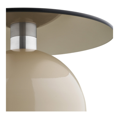 Ravello hjørnebord, beige/røget glas, Ø40 cm