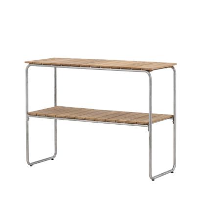 Venture Design Holmsund sidebord, teaktræ, natur/sølv, 100 x 40 cm