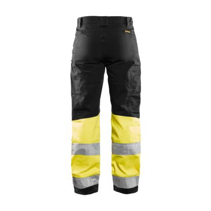 Blåkläder 7161 dame high vis buks med stretch, sort/hi-vis gul