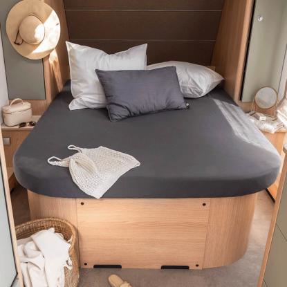Walra Travel jersey stræklagen til queensize seng, 160 x 210 cm, antracitgrå