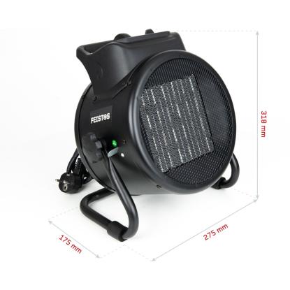 Feistos Helios 2 keramisk varmeblæser, sort, 3000W