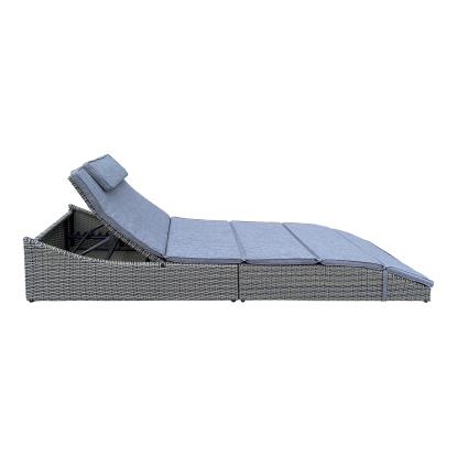 Solseng, polyrattan/polyester, sort, inkl. hynde