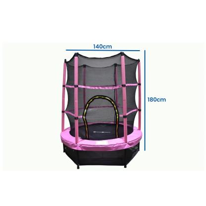 Viking Sports trampolin med sikkerhedsnet, lyserød, Ø140 cm