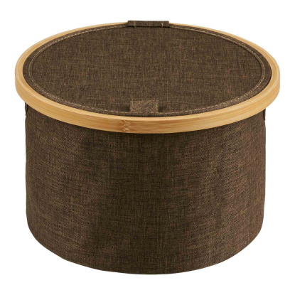 Noto kurv, bambus/stof, brun, Ø30 cm