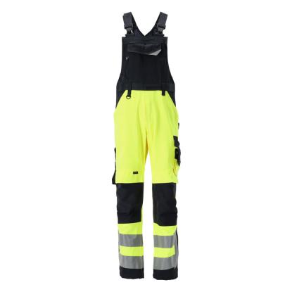 MASCOT SAFE SUPREME Newcastle overall med knælommer, hi-vis gul/mørk marine