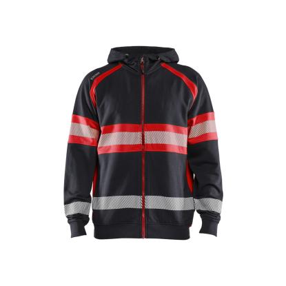 Blåkläder 3552 high vis hættetrøje, sort/hi-vis rød