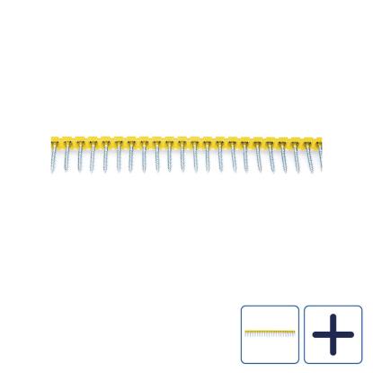 FAST gipsskrue på bånd til hård gips, elforzinket, 3,9 mm - 1000 stk.