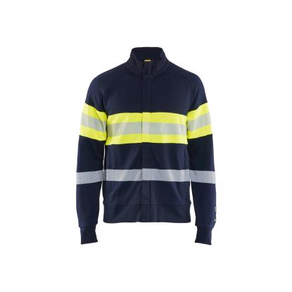 Blåkläder 3462 multinorm sweatshirt full zip inherent, marineblå/hi-vis gul
