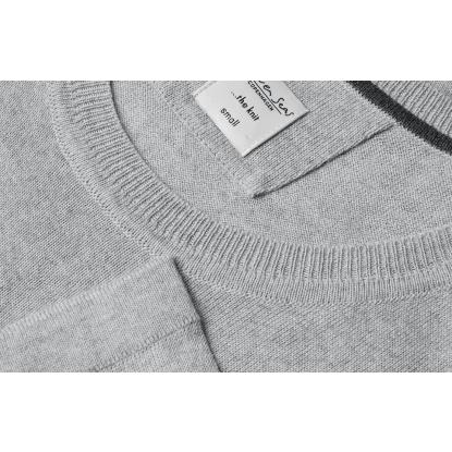 Seven Seas S640 The knit pullover med rund hals, dame, lys grå melange