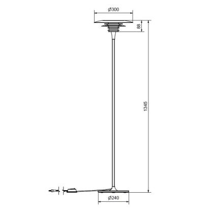 Belid Diablo gulvlampe mat, Ø30, H134,5 cm, G9, sort/blank rød