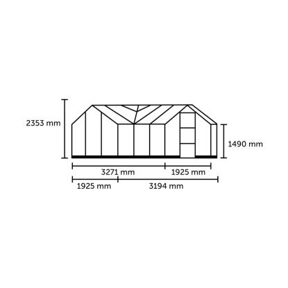 Halls Icon Gardenhouse 6 drivhus 8,6 m², grøn, 3 mm hærdet glas