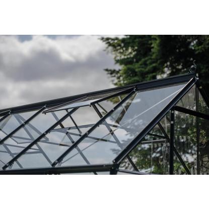 Halls Icon Planthouse 6 drivhus 7,3 m², sort, 3 mm hærdet glas