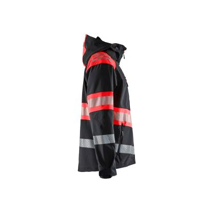 Blåkläder 4494 high vis softshell jakke, sort/hi-vis rød