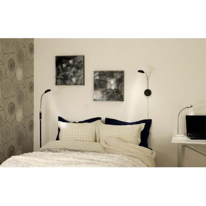 Aneta Hero gulvlampe, H128 cm, sort/krom