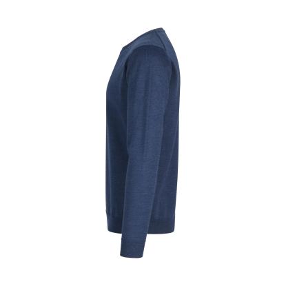 Seven Seas S650 The knit pullover med rund hals, blå melange