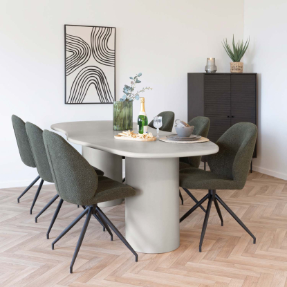 Maranola spisebord i cement look, beige
