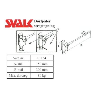SVALK dørfjeder, elgalvaniseret, maks. 80 kg