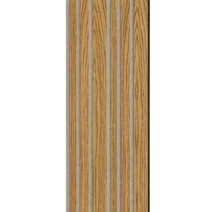 I-Wood Basic Mixed akustikpanel, brun olieret, beige filt og sort kerne, egefiner, 17 x 300 mm 