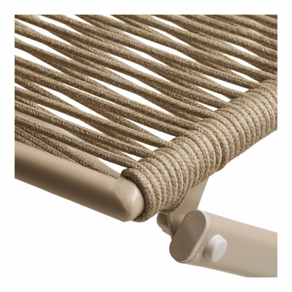 Arcas cafésæt med to stole og et bord, stål/reb, taupe