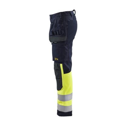 Blåkläder 7185 dame multinorm buks med stretch inherent, marineblå/hi-vis gul