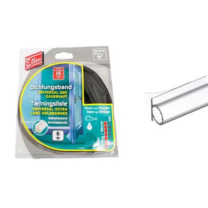Tætningsliste flex universel, sort, selvklæbende dækker 2-7 mm - 6 meter