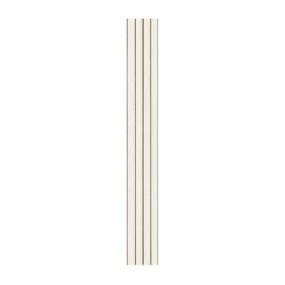 I-Wood Basic 4-lamel akustikpanel, hvidmalet, beige filt og lys kerne, folie, 16 x 300 mm 