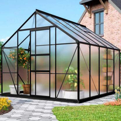 Vitavia Merkur 8300 drivhus, sort, 8,3 m², 6 mm poly, inkl. sokkel