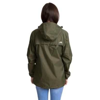 Trespass QIKPAC packaway regnjakke med pose, unisex, grøn
