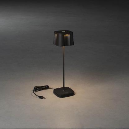 Konstsmide Nice bordlampe, transportabel, Ø10 x 36 cm, sort