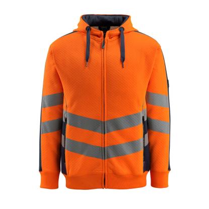 MASCOT SAFE SUPREME Corby hættetrøje med lynlås, hi-vis orange/mørk marine