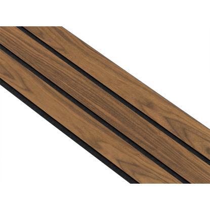 I-Wood Basic 3-lamel akustikpanel, klar olieret, sort filt og sort kerne, valnøddefiner, 17 x 300 mm 