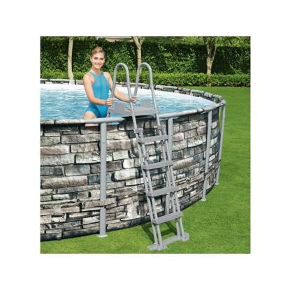 Bestway Power Steel pool sæt med filterpumpe, sten-look, Ø671 x 132 cm