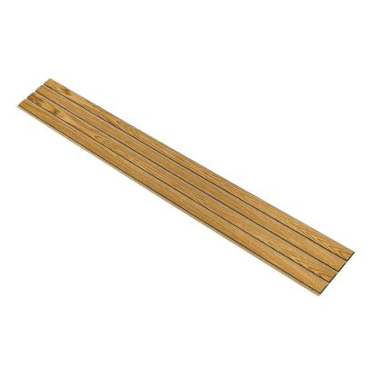I-Wood Medio+ 4-lamel akustikpanel, brun olieret, brun filt og sort kerne, egefiner, 17 x 300 mm