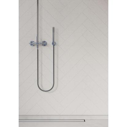Fibo Cement vådrumspanel med sildebenslook, 10 x 600 x 2400 mm, terrazzo light silk