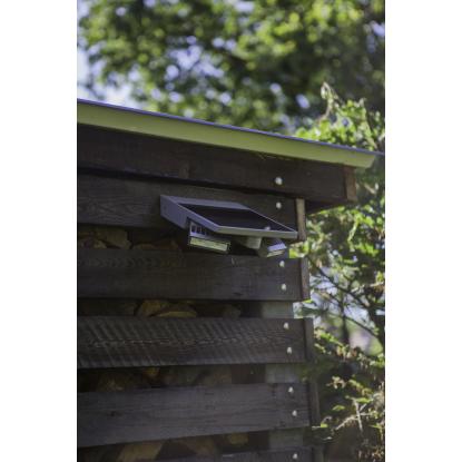 LUTEC TILLY udendørs LED væglampe med solceller og sensor, L23,2 cm, IP44, sølv