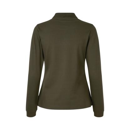 ID 0545 poloshirt med stretch, langærmet, dame, oliven
