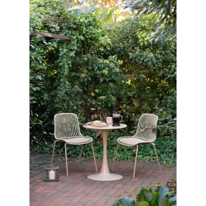 Meira cafébord, stål, taupe, Ø60 cm