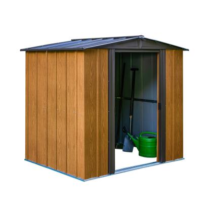 Spacemaker Woodlake redskabsskur, galvaniseret stål, trælook, 177 x 194 x 151 cm