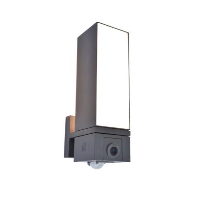 LUTEC connect CUBA udendørs LED væglampe med kamera og sensor, H32,5 cm, IP44, mørk grå