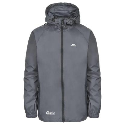 Trespass QIKPAC packaway regnjakke med pose, unisex, grå