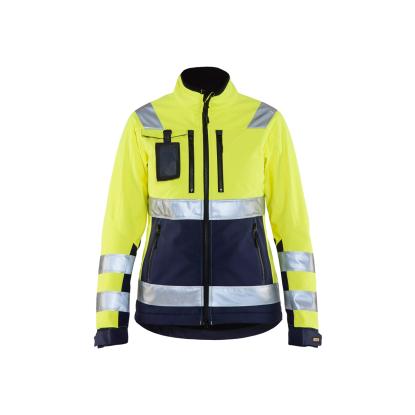 Blåkläder 4902 dame high vis softshell jakke, hi-vis gul/marineblå