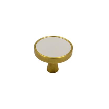 Jasa Company Madeira møbelknop med hvid top, Ø33 mm, messing/hvid