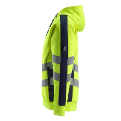 MASCOT SAFE SUPREME Corby hættetrøje med lynlås, hi-vis gul/mørk marine