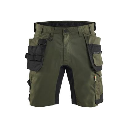 Blåkläder 1752 håndværker shorts med stretch, skovgrøn/sort