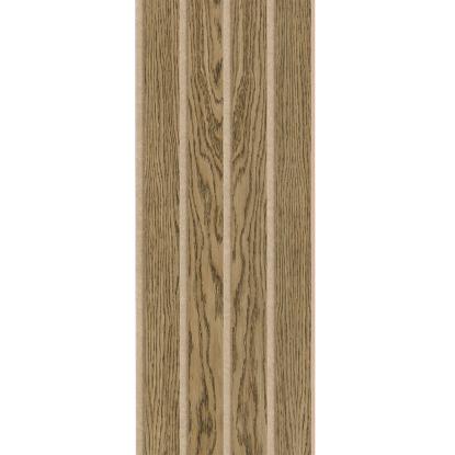 I-Wood Basic 4-lamel akustikpanel, mørkebrun olieret, beige filt og lys kerne, egefiner, 16 x 300 mm 