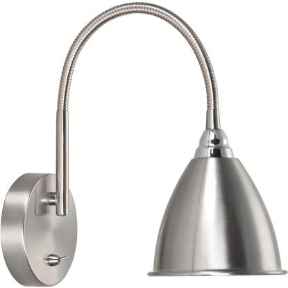 Armaturhantverk Smögen væglampe, H28 cm, nikkel