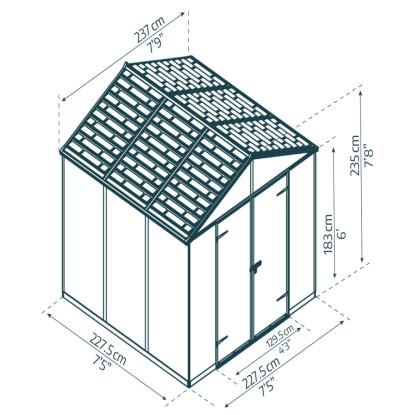 Palram - Canopia skur Rubicon 5,4 m2. mørkegrå