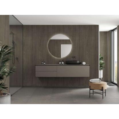 Fibo Wood vådrumspanel med Vertical Plank fliselook, 10 x 600 x 2400 mm, dark wood