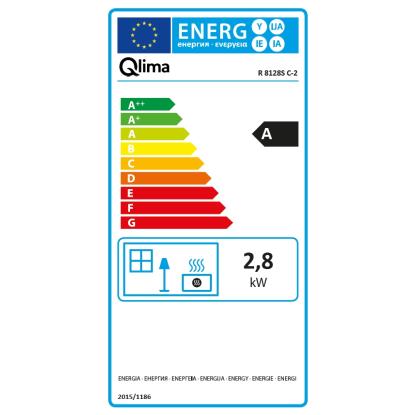 Qlima R 8128S C-2 vægekamin, op til 45 m² - A